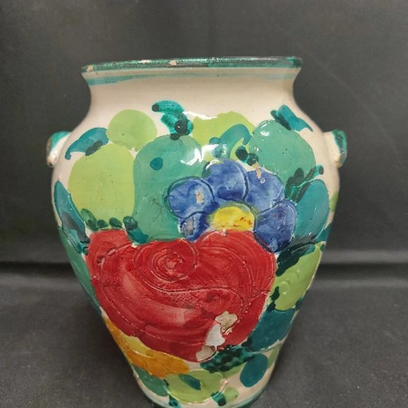 Art Vintage Floral Ceramic Vase Poshmark